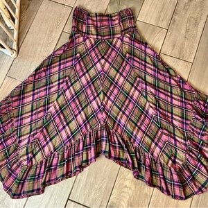 Natural Life feeling alive, midi skirt Plaid Women's Skirt in Pink and Green